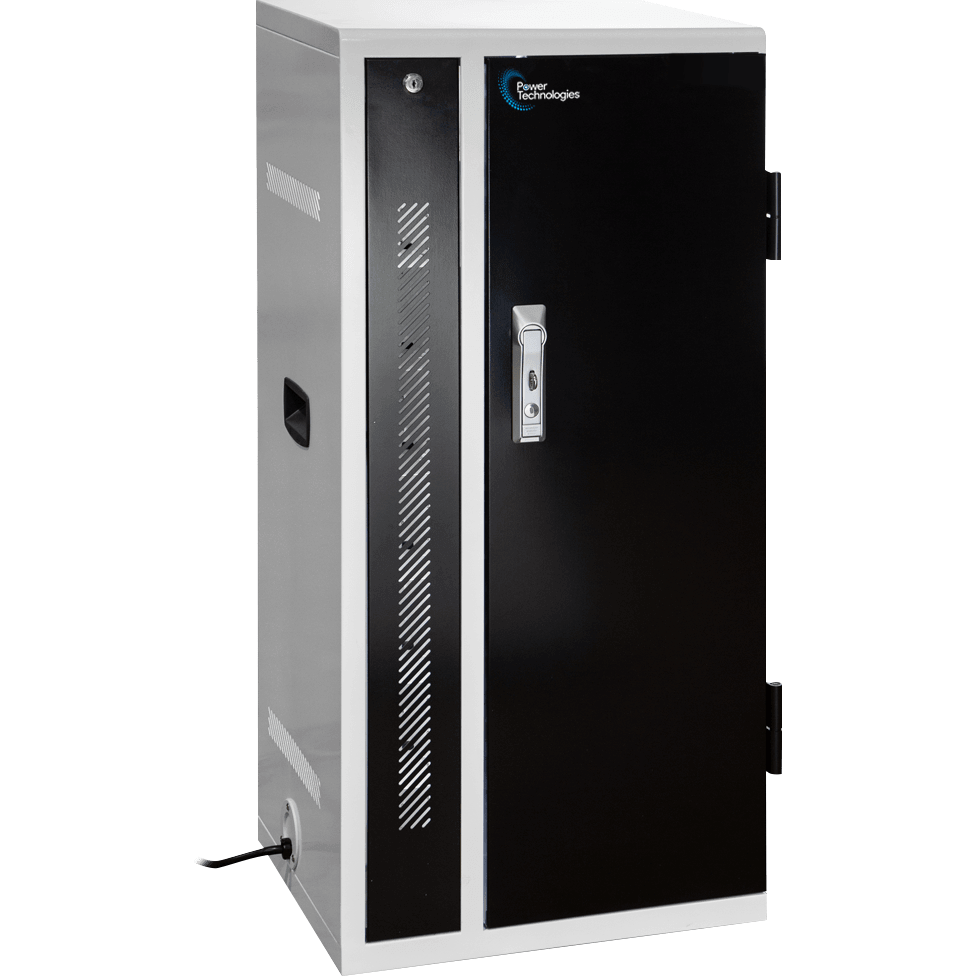 POWRT ACVERT24 24-bay vertical secure charging cart for laptops and tablets