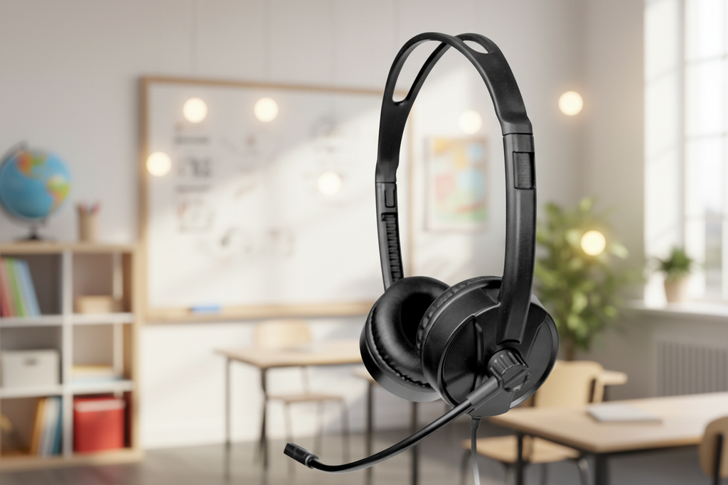 POWRT AC-HPM-USB-MC USB headset with microphone for calls and learning