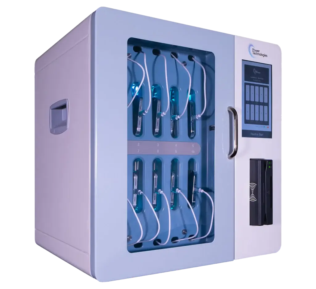 POWRT CABDMSB10RD charging cabinet with 10 bays for smartphones