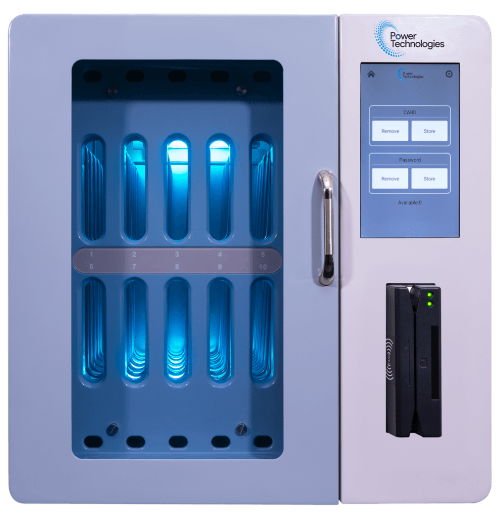 POWRT CABDMSB10RD 10-bay smartphone charging cabinet with secure storage