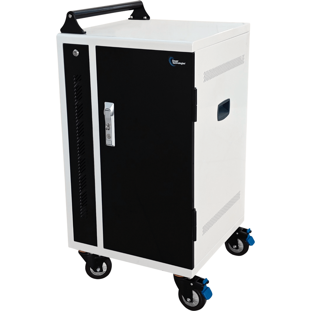 POWRT PT-VERT-15 secure charging cart for storing and charging laptops or tablets
