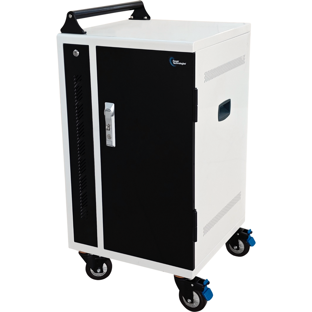 POWRT PT-VERT-15 secure charging cart for storing and charging laptops or tablets