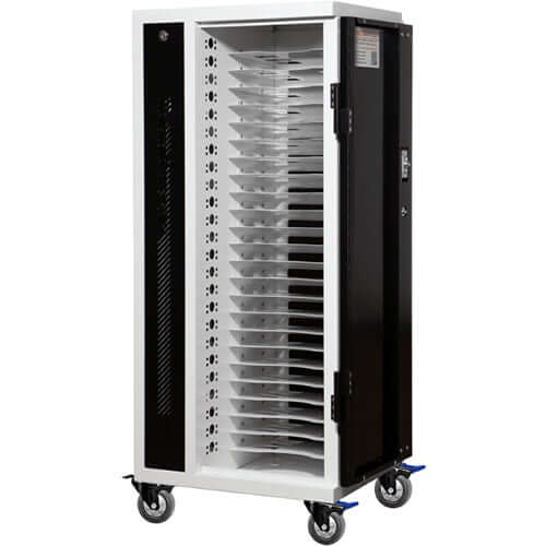 POWRT PT-Vert-24C secure vertical charging cart with 24 device bays