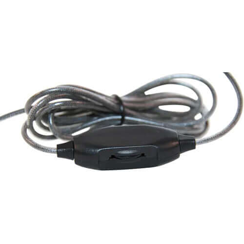 close up view of volume control of Califone Listening First stereo headphones with 2-layered cord for classroom use