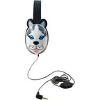 Califone Listening First husky-themed stereo headphones with 2-layered cord for classroom use