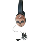 Califone Listening First sloth-themed stereo headphones with 2-layered cord for classroom use