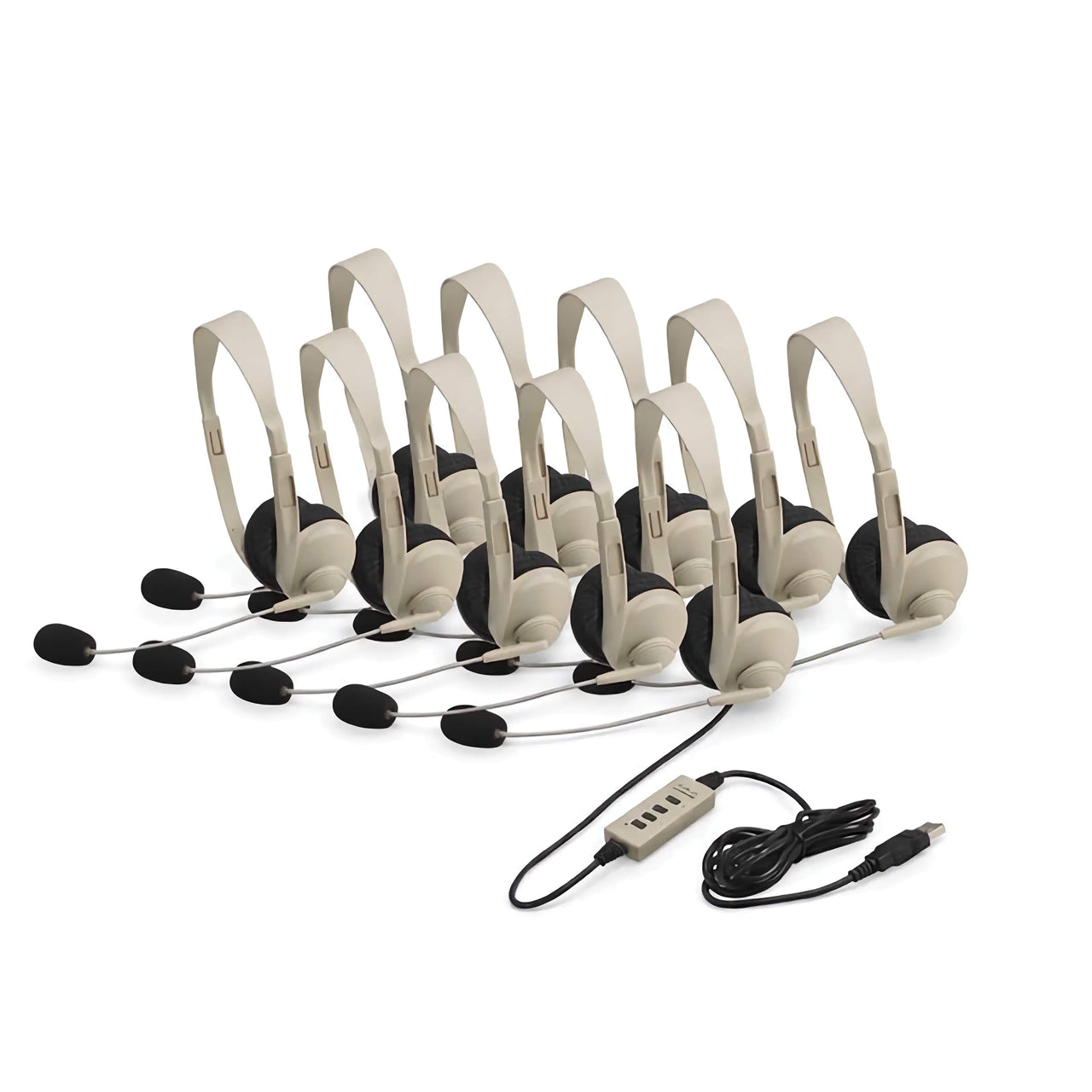 Multimedia Stereo Headset with USB Plug - 10 Pack - without Case