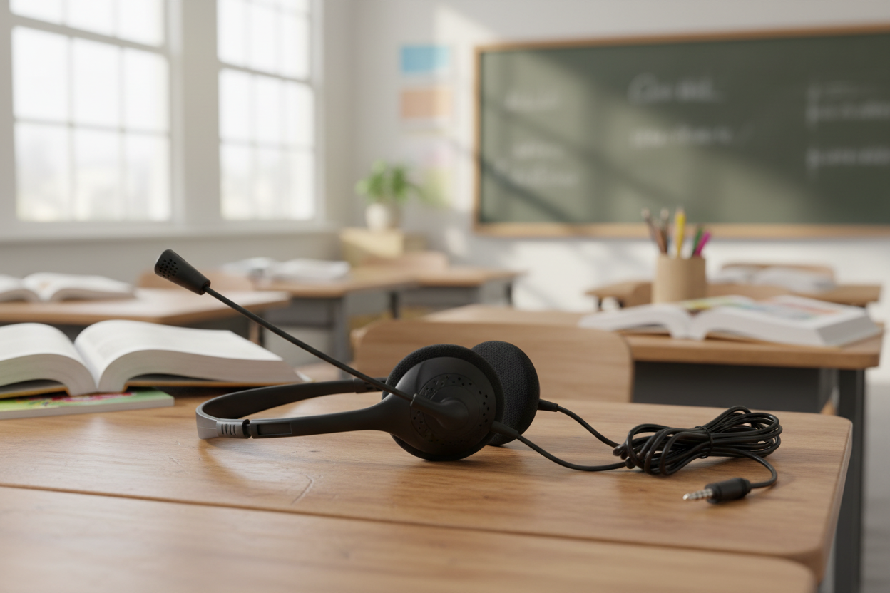 Califone Lightweight Personal Multimedia Stereo Headset – On-Ear w/ 3.5mm TRRS “To Go” Plug