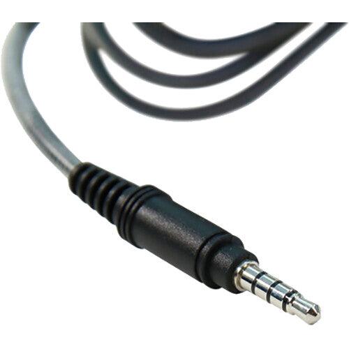 close up view of 3.5mm trss of Califone Deluxe multimedia over-ear stereo headset with microphone and To Go plug