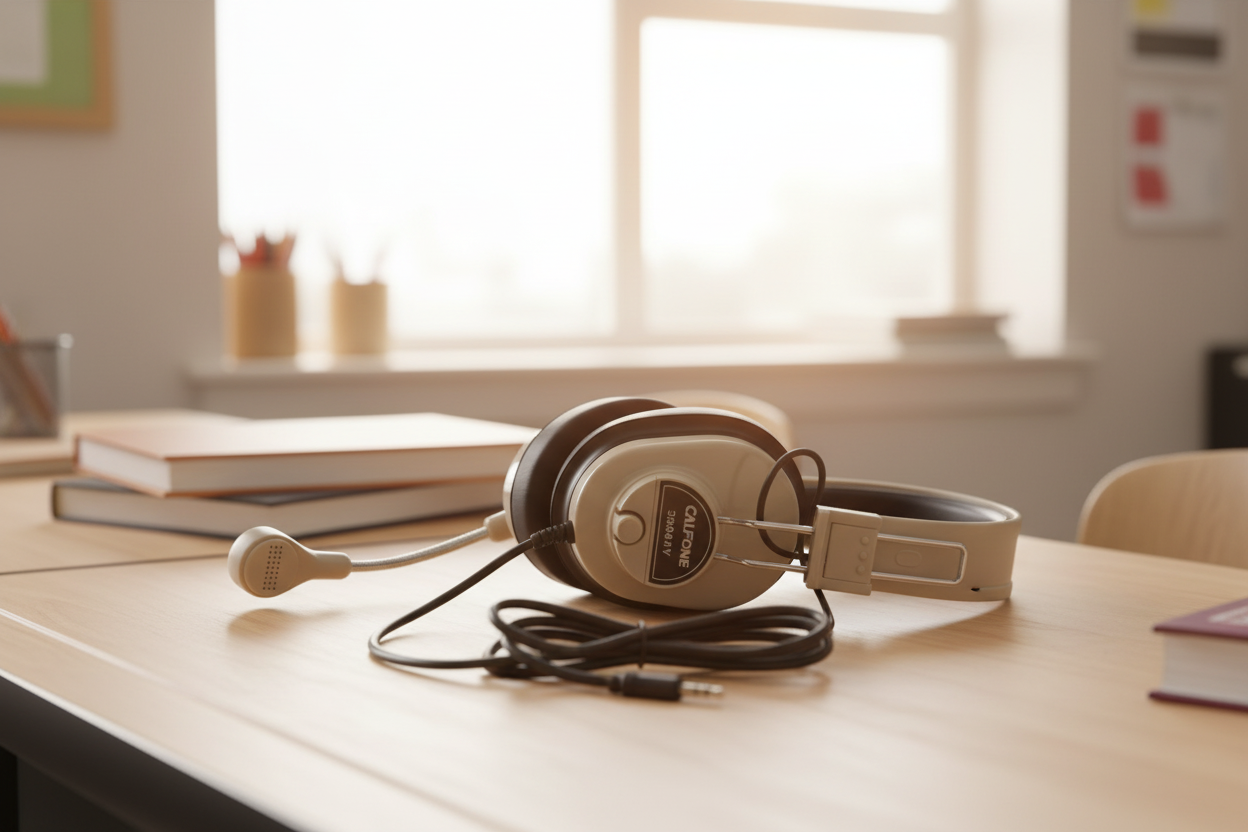 Califone Deluxe Multimedia Stereo Headset – Over-Ear w/ Mic & “To Go” Plug