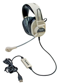 Thumbnail for Deluxe Stereo USB Headset - Beige - with To Go Plug
