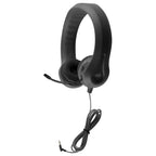 HamiltonBuhl Flex-Phone TRRS Headset with Gooseneck Microphone in black color, ideal for students and remote learning.
