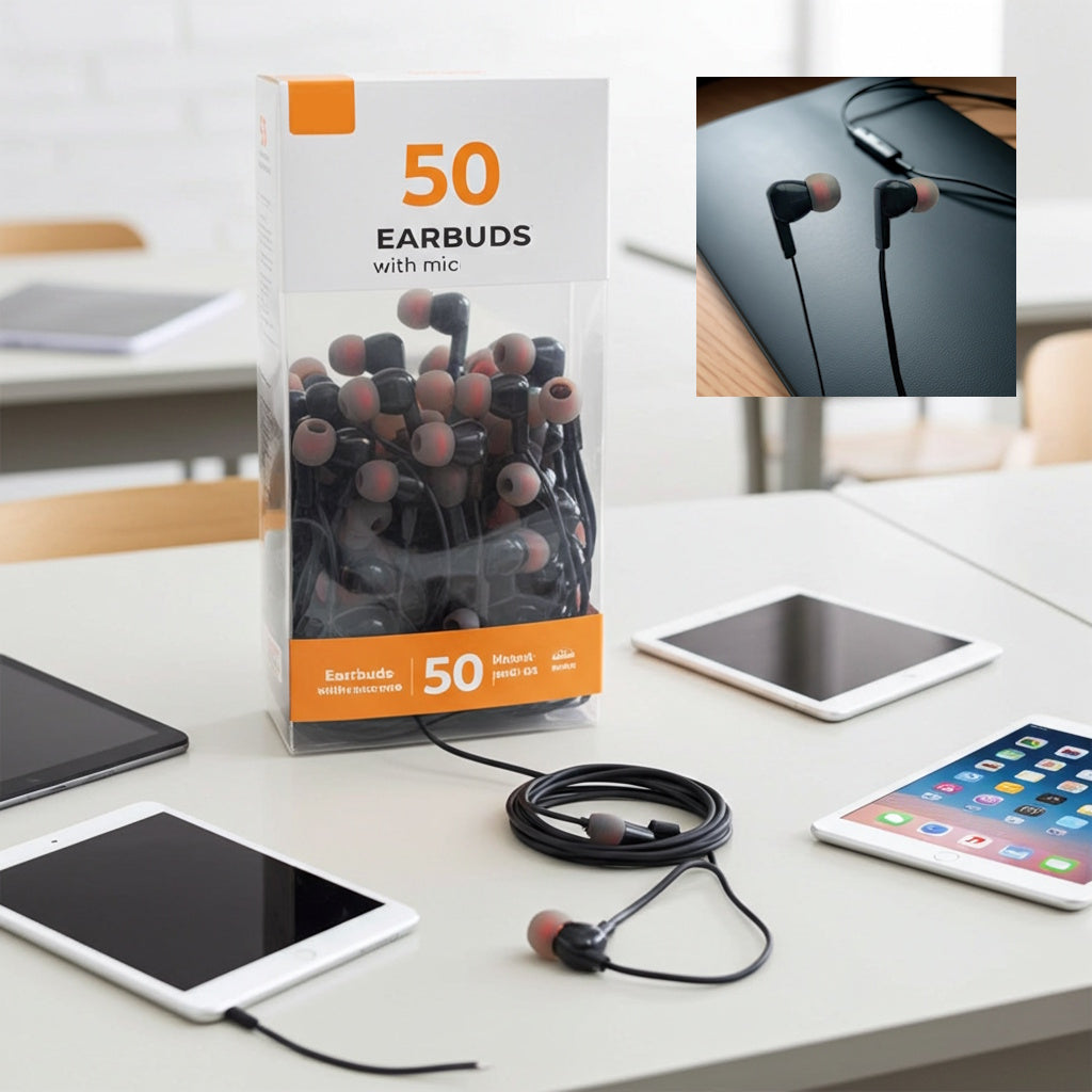 Escuela Earbud con ID-3T de micrófono