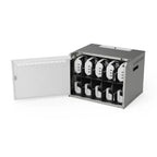 Spectrum Immersion XR 10 VR headset charging cabinet with organized compartments