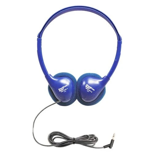 HamiltonBuhl Blue Kid-Sized On-Ear Stereo Headphones - 6 Pack