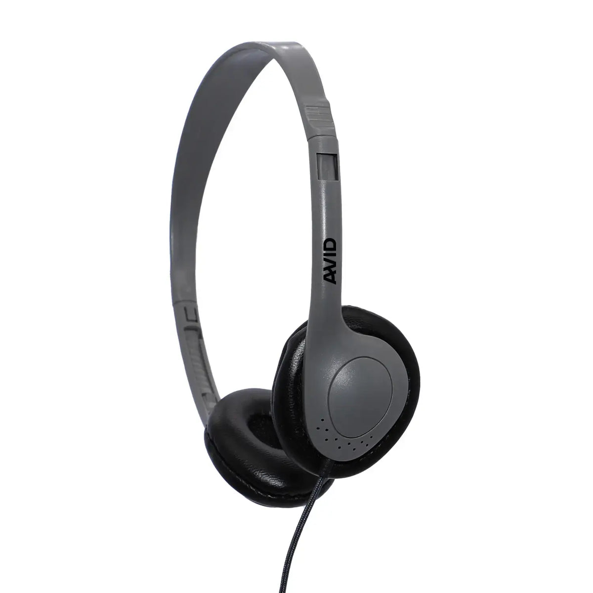 Avid AE-711 lightweight on-ear school headphones in gray with cushioned earpads