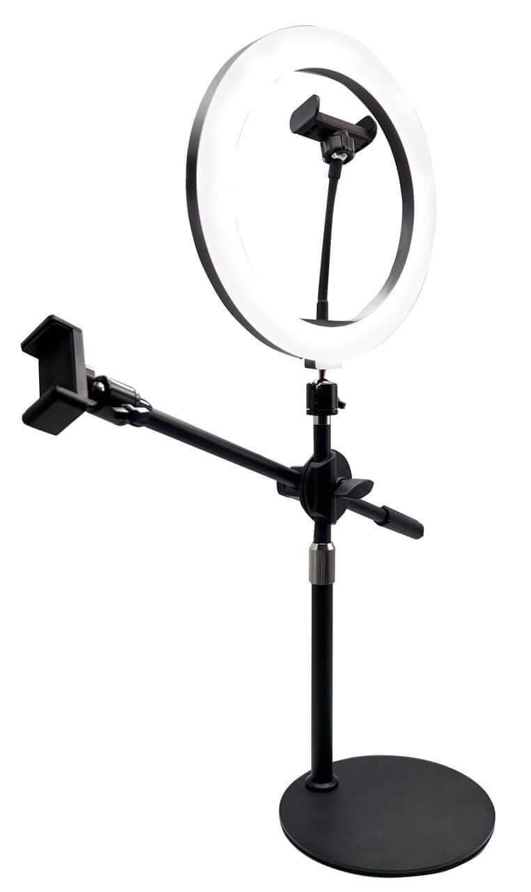 HamiltonBuhl Content Creators Set – LED Ring Light, Microphone & Tripod Kit