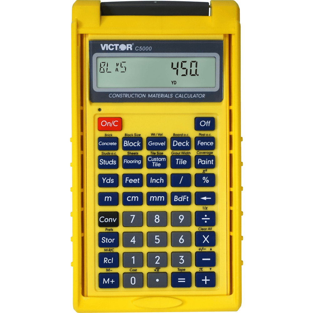Victor C5000 construction materials calculator with specialized functions for estimating building materials and durable design for jobsite use