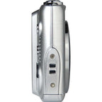 Side view of HamiltonBuhl VividPro silver digital camera with 18MP resolution