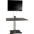 Victor DC400 High Rise Electric Sit-Stand Desk Workstation electric height adjustable desk converter with wide black work surface for ergonomic sit stand setup