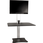 Victor DC400 High Rise Electric Sit-Stand Desk Workstation electric height adjustable desk converter with wide black work surface for ergonomic sit stand setup