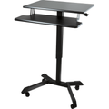 Victor DC550 High Rise Mobile Adjustable Standing Desk with keyboard tray height adjustable rolling workstation with ergonomic design