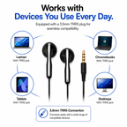 EB-100 School Earbuds with Microphone and TRRS Plug