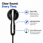 EB-100 School Earbuds with Microphone and TRRS Plug