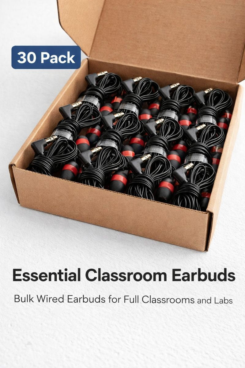 Essential Classroom Earbuds 30 Pack