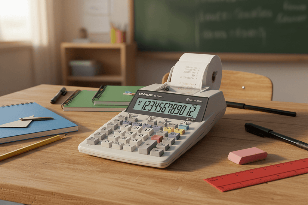 Sharp EL-1750V Portable 12-Digit Printing Calculator