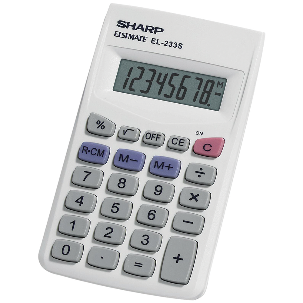 Sharp EL-233SB basic calculator with compact design large display and simple functions for everyday home and office use