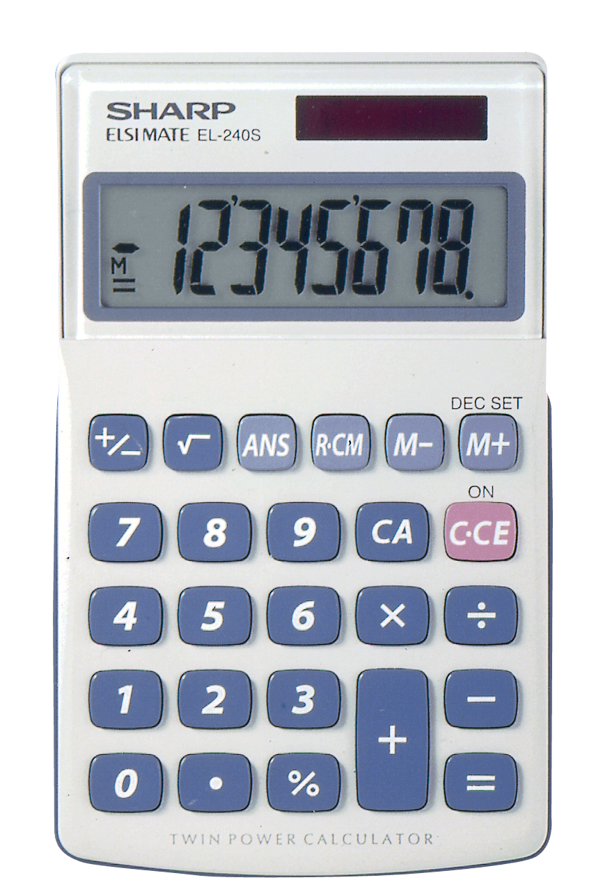 Sharp EL-240SAB basic calculator with large display and easy to use keys for everyday office and home calculations