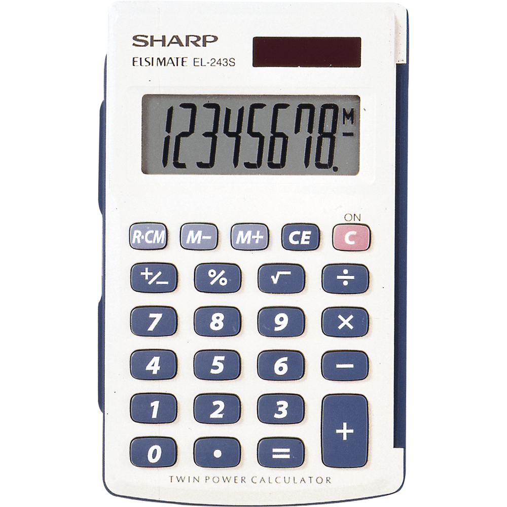 Sharp EL-243SB basic calculator with compact design large display and simple functions for everyday home and office use