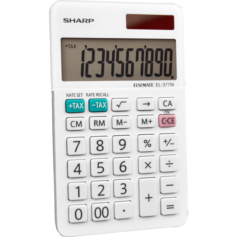Sharp EL-377WB desktop calculator with extra large display and durable design for business and accounting tasks