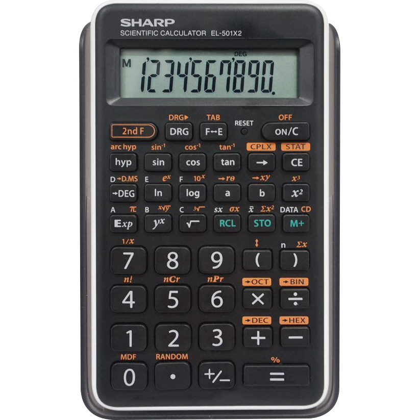Sharp EL-501X2BWH basic scientific calculator with essential functions and compact design for students and everyday calculations