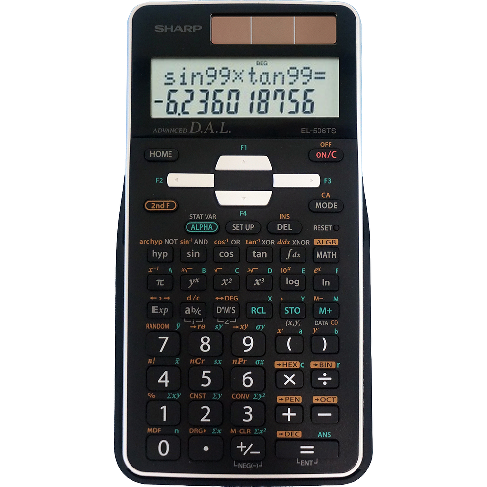Sharp EL-506TSBBW advanced scientific calculator with WriteView display and multiple functions for math and science use