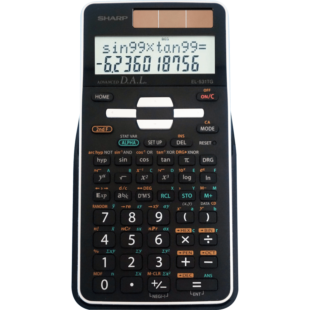 Sharp EL-531TGB scientific calculator black with WriteView display and essential math functions for school and everyday use