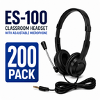 LH Essential Series™ ES-100 TRRS Classroom Headset with Microphone – 200 Pack