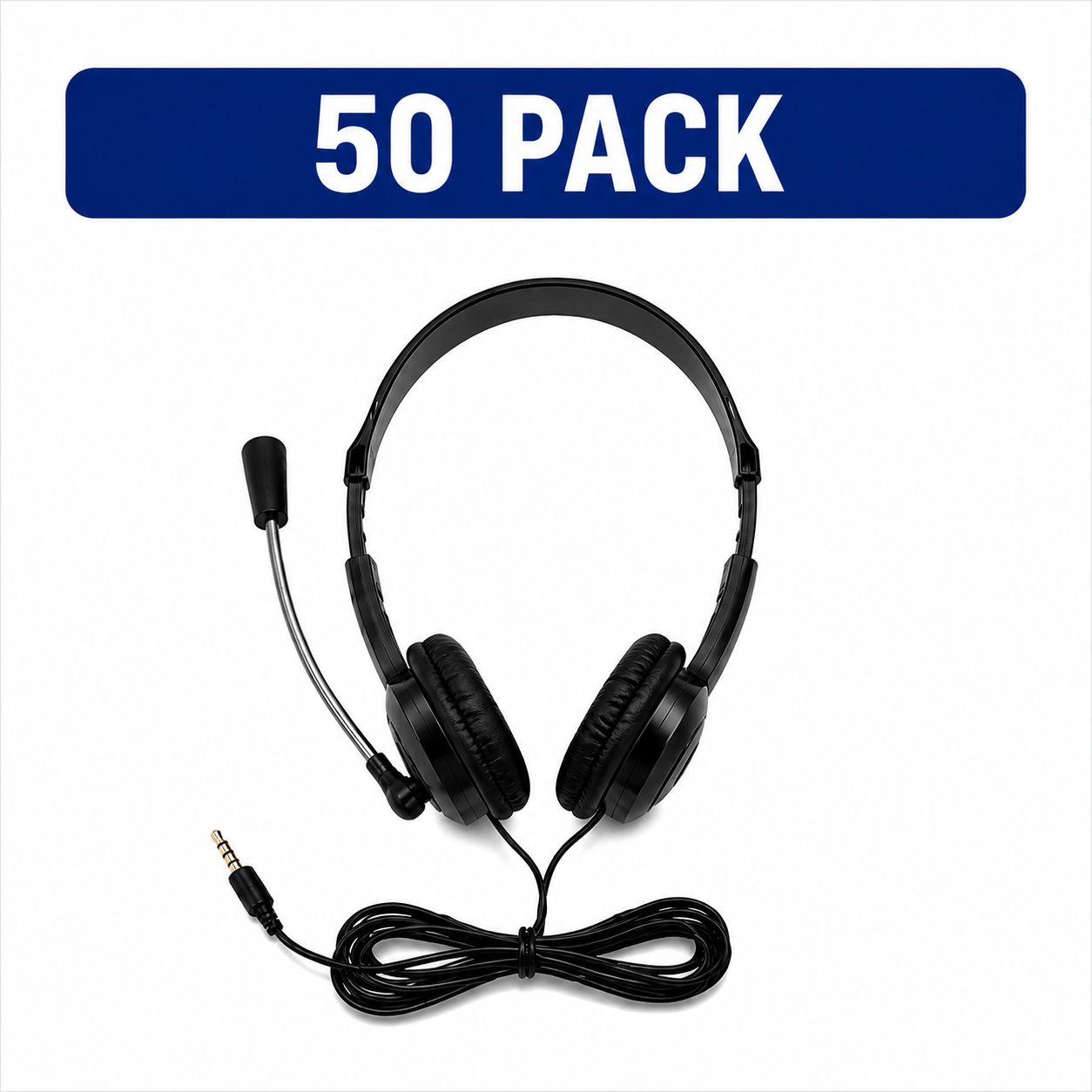 LH Essential Series™ ES-100 TRRS Classroom Headset with Microphone – 50 Pack