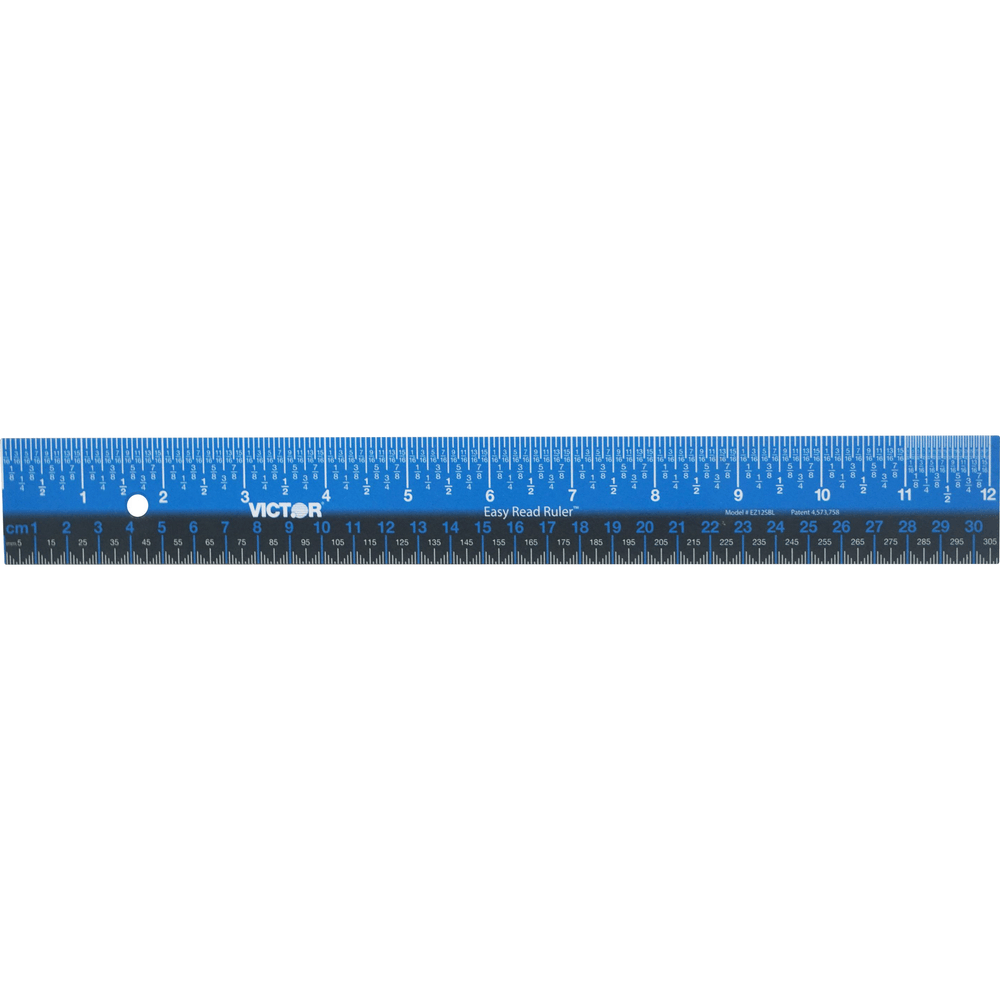 Victor EZ12SBL easy read stainless steel ruler 12 inch durable metal ruler with clear markings for precise measuring