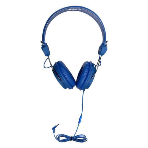 HamiltonBuhl Favoritz blue TRRS headsets with inline microphone, 10 pack