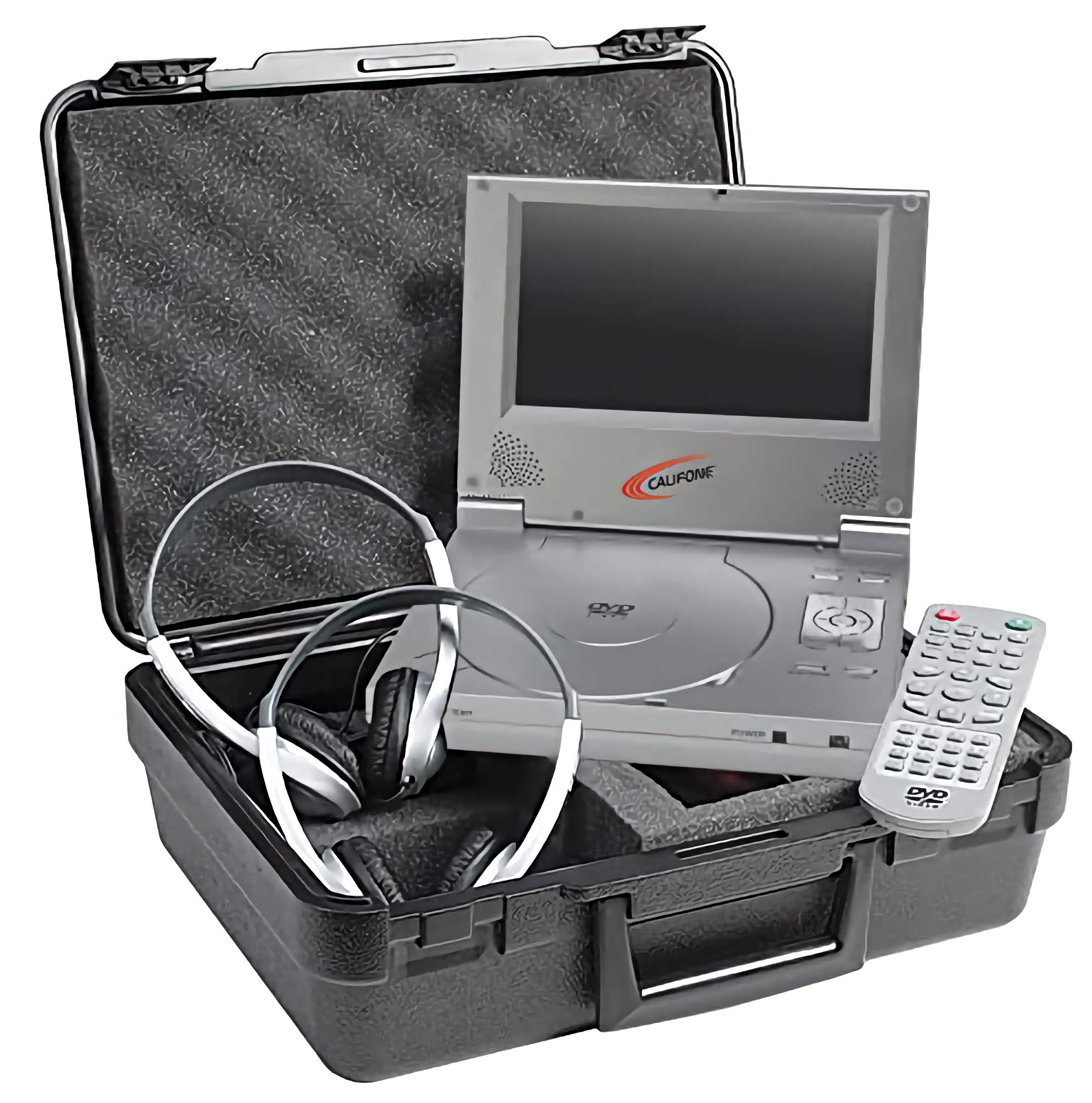 DVD50-PLC classroom listening center featuring DVD player and student headsets.