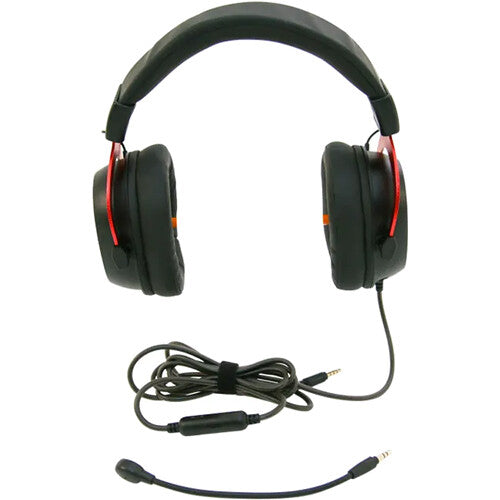 Califone GS3000 red over-ear headphones with removable gooseneck microphone