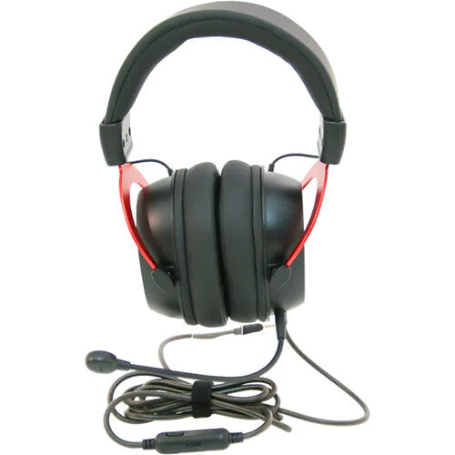 Califone GS3000 red headphones with removable microphone for classroom use
