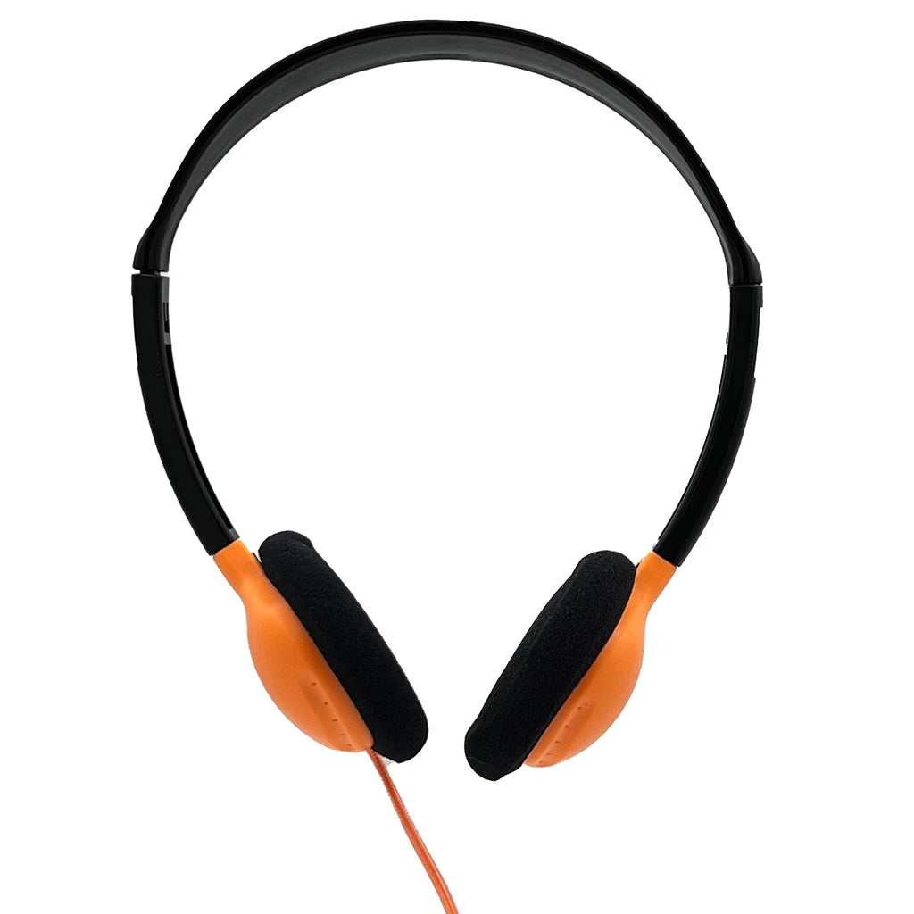 Orange SchoolMate HA2 headphones with Dura-Cord and 3.5mm plug