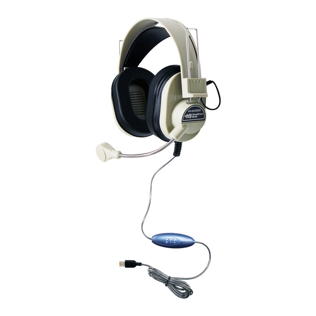 HamiltonBuhl deluxe USB headsets with adjustable gooseneck microphones