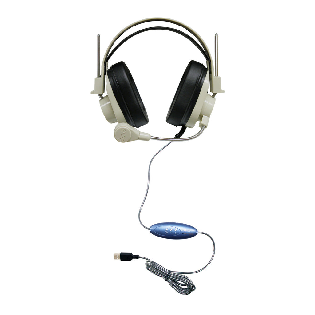 HamiltonBuhl USB headsets with flexible gooseneck microphones for classroom use