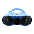 Front of the HamiltonBuhl AudioMVP HB100BT2 Bluetooth CD/FM boombox in blue
