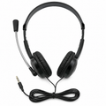 ES-100 classroom headset with adjustable boom microphone and 3.5 mm TRRS plug