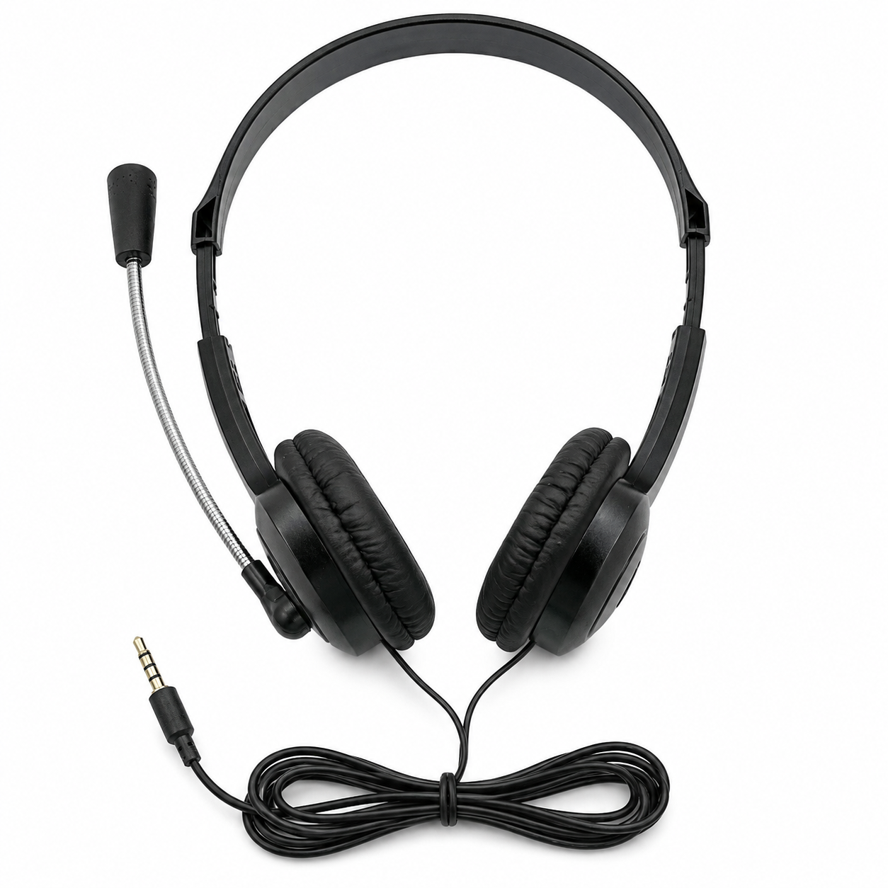 ES-100 classroom headset with adjustable boom microphone and 3.5 mm TRRS plug